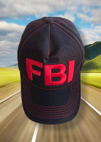 Kırmızı FBI Nakışlı Erkek Şapka