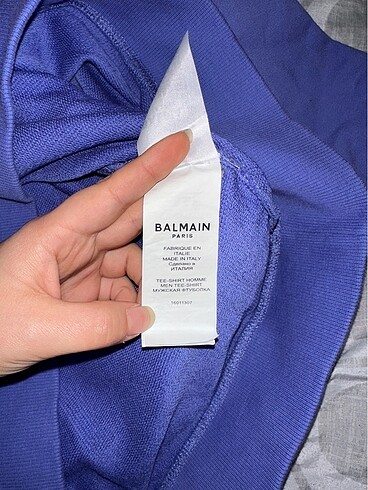 m Beden mor Renk Orjinal Balmain Paris Sweatshirt