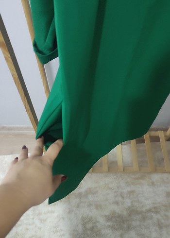 42 Beden yeşil Renk Yeşil V Yakalı Uzun Kollu Kadın Tunik