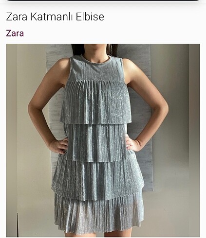 Zara Zara kendinden simli elbise