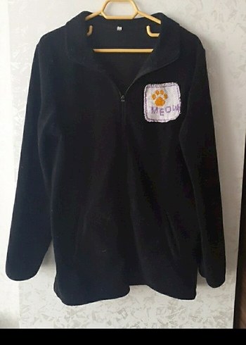 etamin işleme Detaylı siyah sweatshirt - Görsel 4