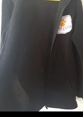 etamin işleme Detaylı siyah sweatshirt - Görsel 2