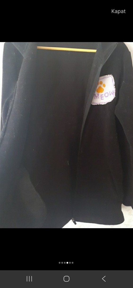 etamin işleme Detaylı siyah sweatshirt - Görsel 2