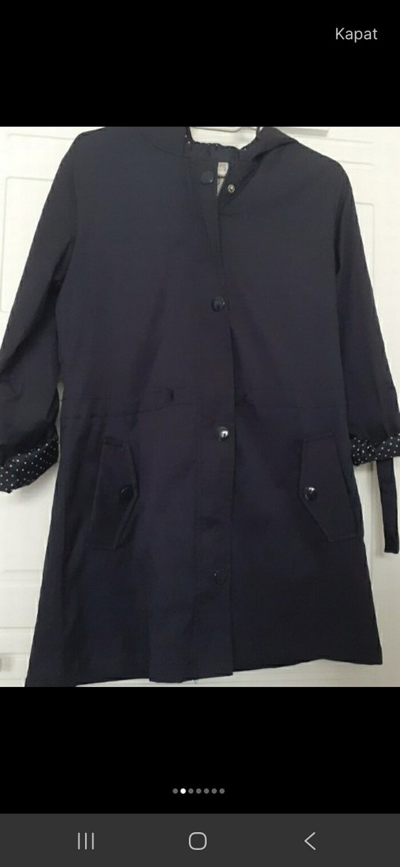 Düğmeli  Midi trenckot - Görsel 2