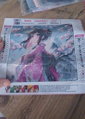 japon anime kız elmas boyama - Görsel 2