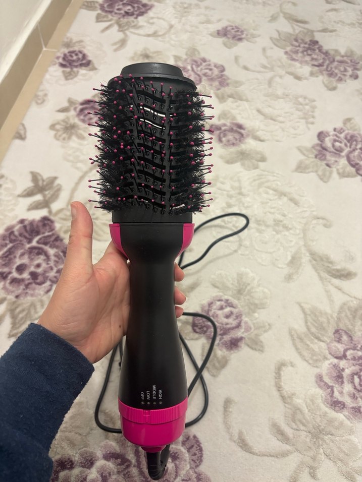 Pembe Renkli Saç Şekillendirici Fırça - Görsel 3