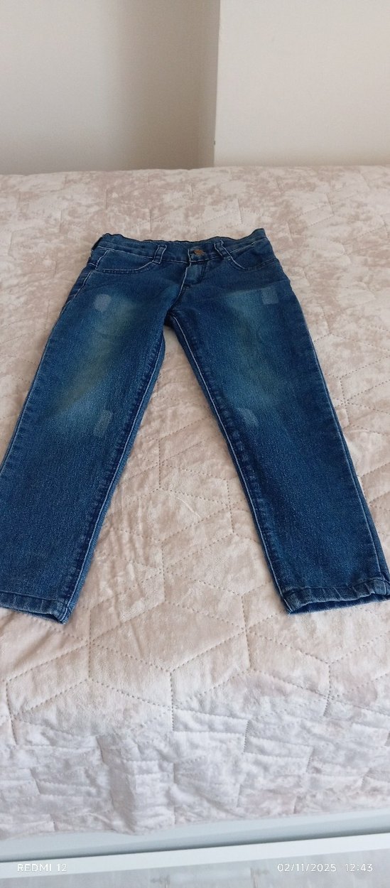 Düğmeli  Bebek Kot Pantolon - Görsel 3