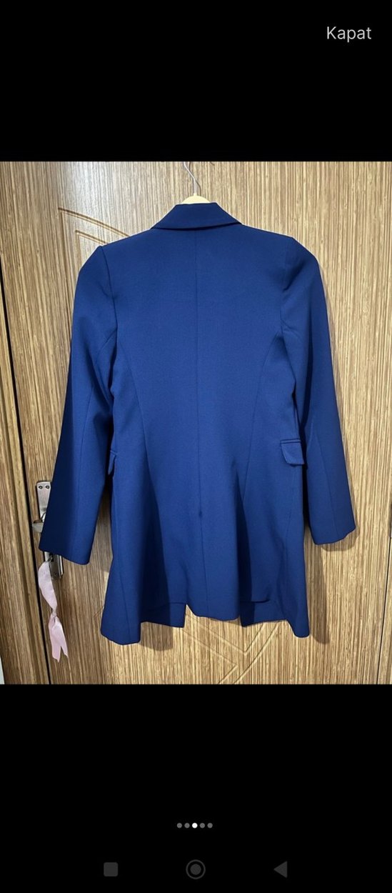 Düğmeli Lacivert Kadın Blazer Ceket - Görsel 2