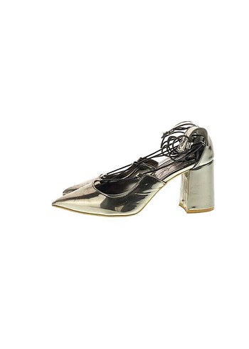 39 Beden Metalik Gri Kadın Stiletto 39 numara