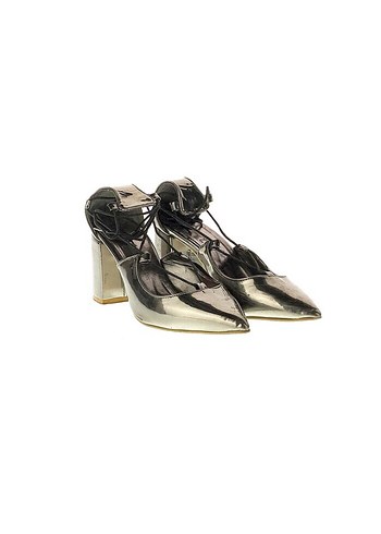 Metalik Gri Kadın Stiletto 39 numara