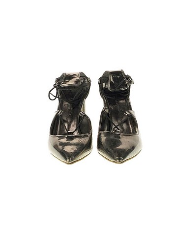 39 Beden haki Renk Metalik Gri Kadın Stiletto 39 numara