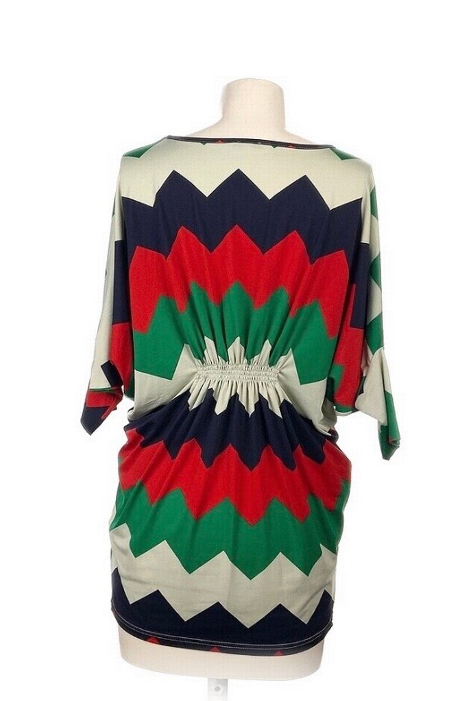 Renkli Desenli Bel Detaylı Tunik - Görsel 3