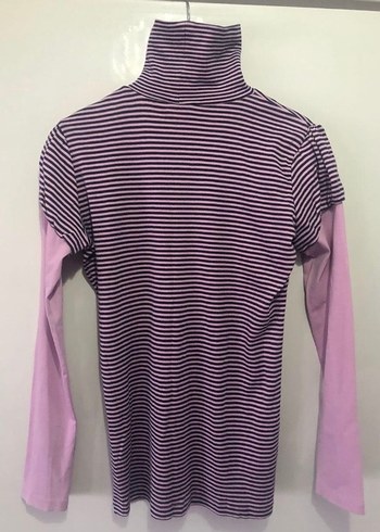 Mor Çizgili Balıkçı Yaka Kazak - Görsel 2
