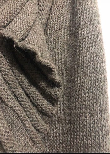 Gri Uzun Triko Kadın Hırka - Görsel 7