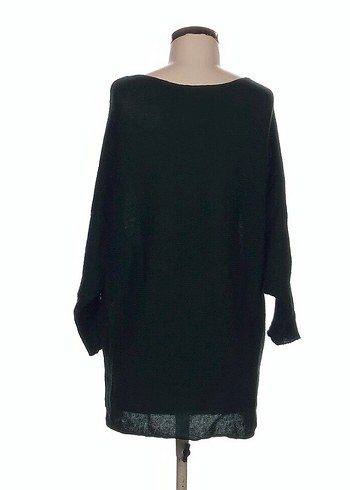 Kadın Koyu Yeşil Yün Salaş Kazak - Görsel 3