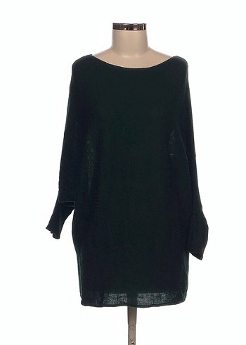 Kadın Koyu Yeşil Yün Salaş Kazak - Görsel 2