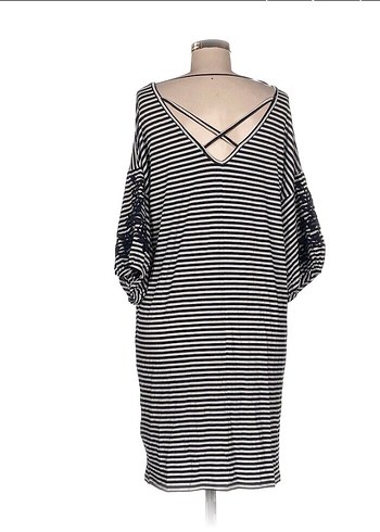 M Beden Çizgili  iElbisesi - Görsel 3