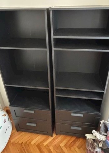 Ikea Brimnes Siyah Kitaplık 2 Adet - Görsel 2