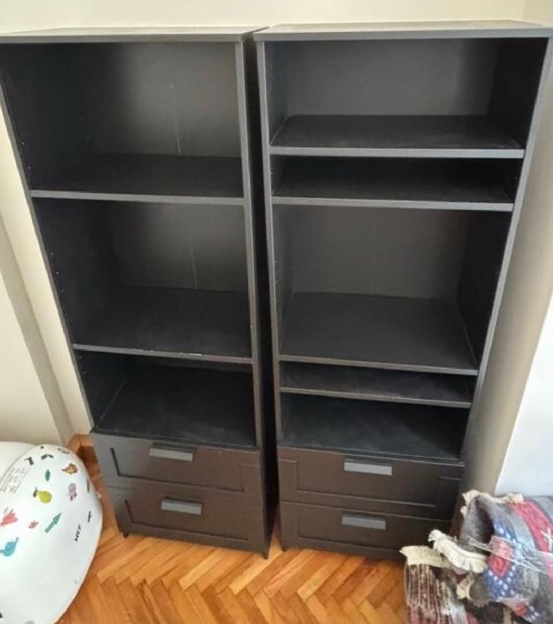 Ikea Brimnes Siyah Kitaplık 2 Adet - Görsel 2