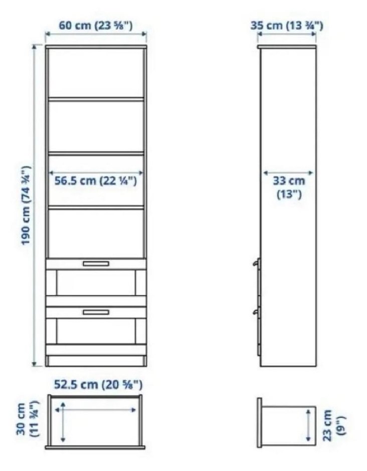 Ikea Brimnes Siyah Kitaplık 2 Adet - Görsel 4