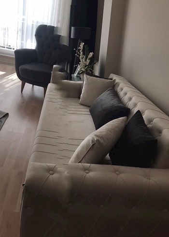 2 Tekli ve 2 Üçlü Gri Koltuk Takımı - Görsel 3