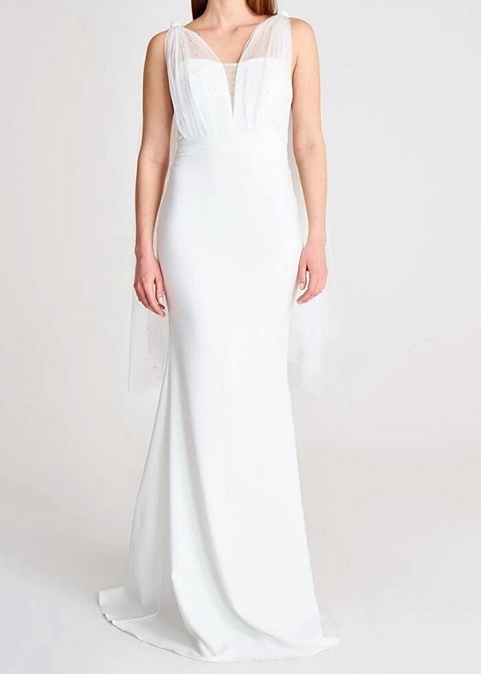 İnci detay nikah elbisesi - Görsel 3