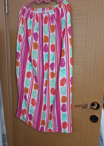 Bohem Çok Renkli Uzun Piliseli Etek - Görsel 3