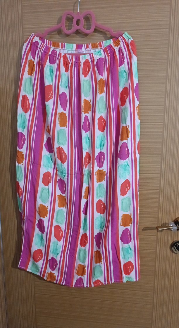 Bohem Çok Renkli Uzun Piliseli Etek - Görsel 2