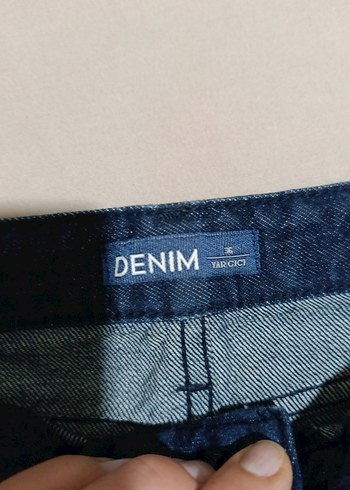 Lacivert Midi Denim Mini Etek - Görsel 4
