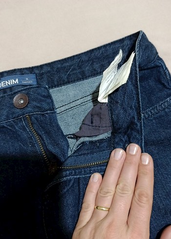 Lacivert Midi Denim Mini Etek - Görsel 5