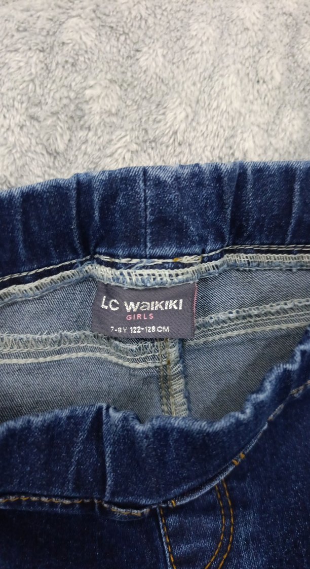 Kız Çocuk Elastik Bel Denim Pantolon - Görsel 2