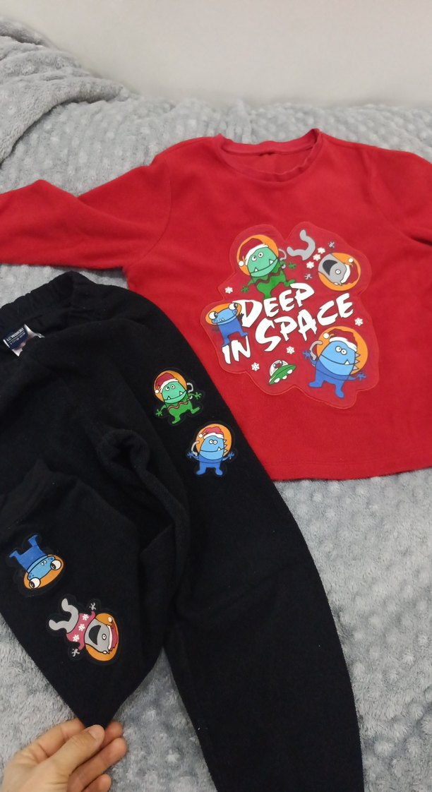 Kırmızı Uzun Kollu Erkek Pijama Takımı Velcro - Görsel 5