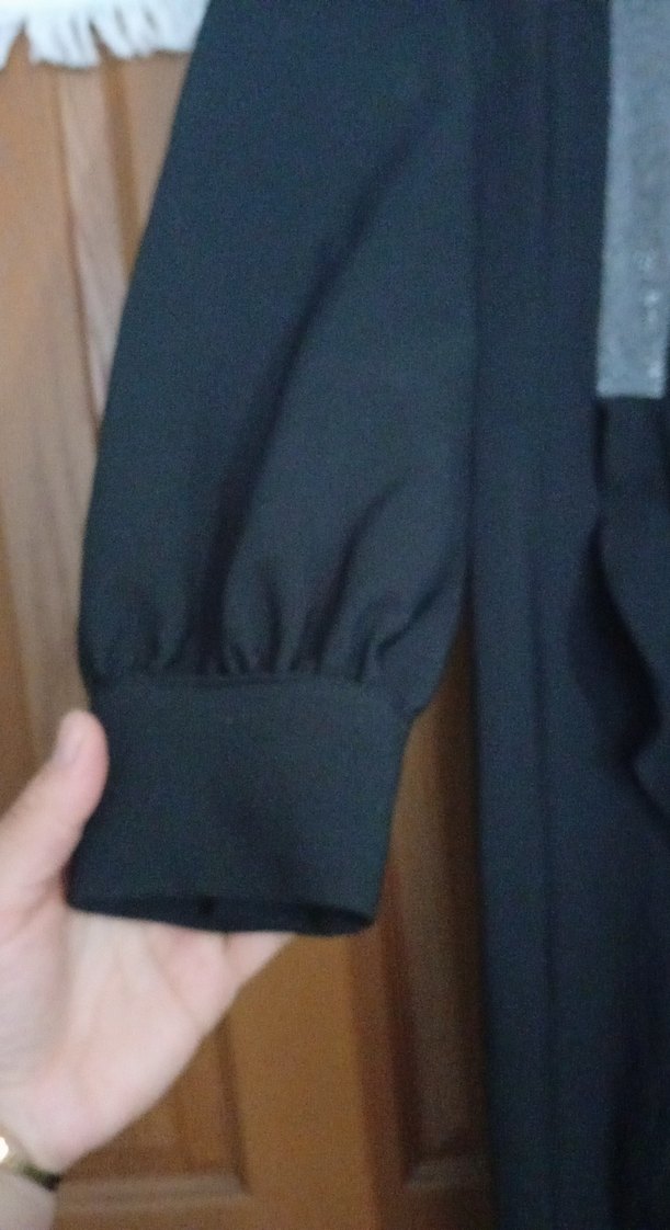 Siyah Uzun Drapeli Kadın Elbise - Görsel 3