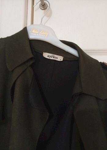 yeşil Süet Uzun Kuşaklı Kadın Trençkot - Görsel 2