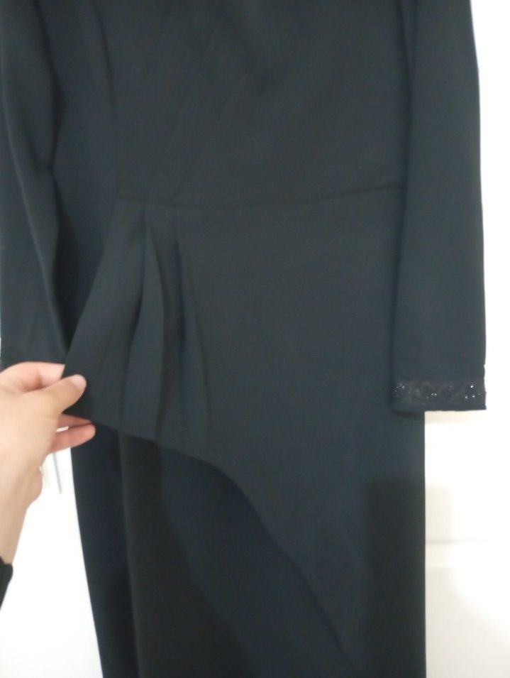 Nakışlı Siyah Kadın Kimono - Görsel 2