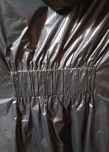 Siyah kadın Uzun Yağmurluk Fermuarlı - Görsel 4