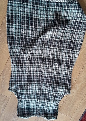 OXXO Gri Kareli  Kolsuz  elbise - Görsel 5