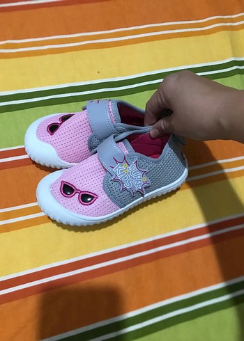 Kız Çocuk Pembe Cırt Cırtlı Spor Ayakkabı - Görsel 4