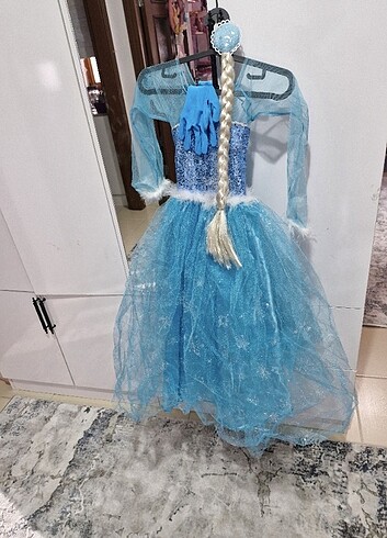 Elsa elbisesi 4-6 yaşa kadar 