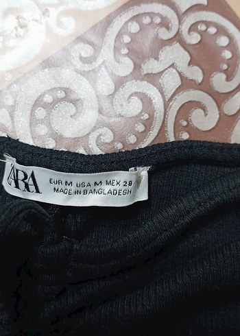 Zara Siyah Straplez Gotik Mini Crop Top