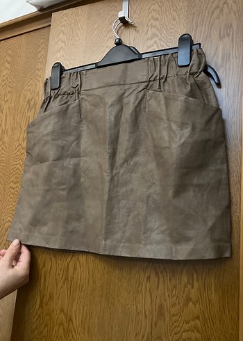 Zara Minimal Kahverengi Mini Etek