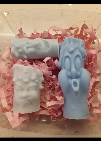 Pastel Renkli Yüz Figürlü Mum Seti - Görsel 2