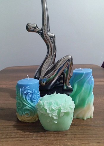 Süslemeli dekoratif Mum - Görsel 3