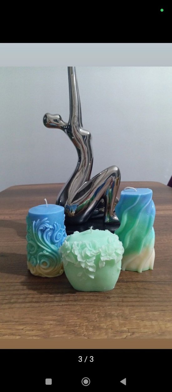 Süslemeli dekoratif Mum - Görsel 3