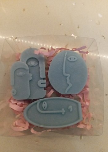 Soyut Yüz Tasarımlı mum Seti - Görsel 2