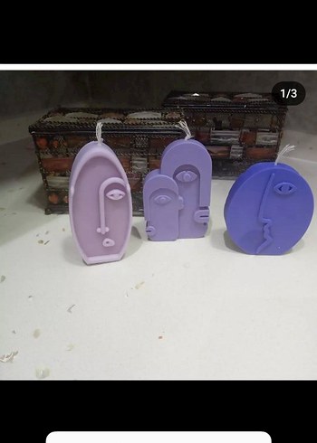 Soyut Yüz Tasarımlı mum Seti - Görsel 4