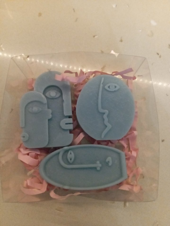 Soyut Yüz Tasarımlı mum Seti - Görsel 2