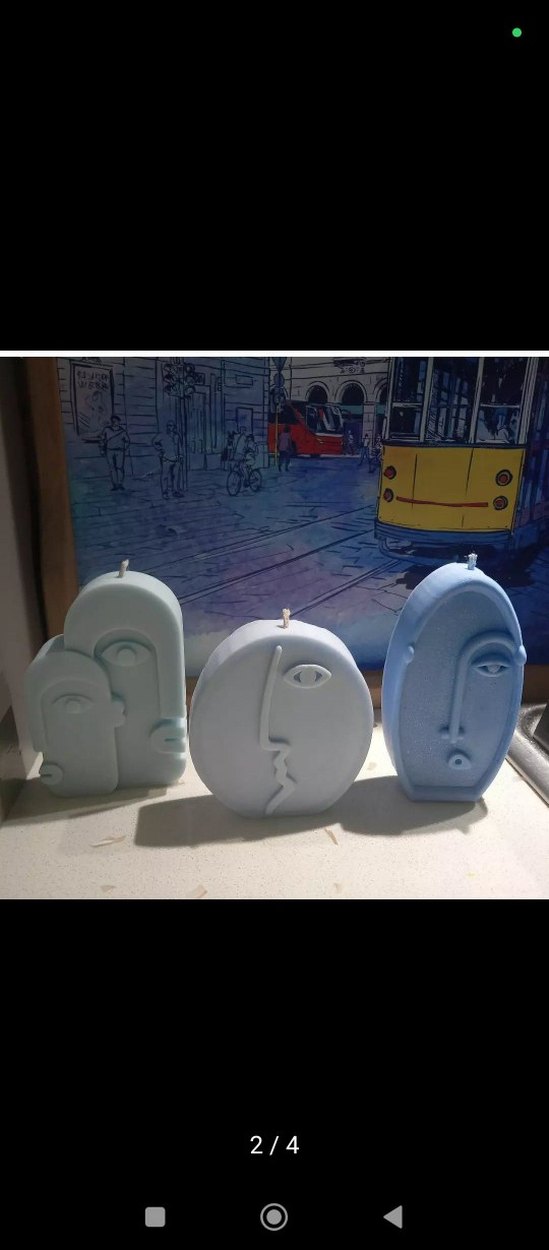 Soyut Yüz Tasarımlı mum Seti - Görsel 3