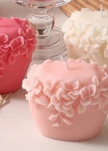 Pastel Pembe Dekoratif Mum - Görsel 2