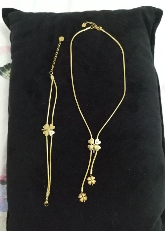 Çelik yonca takı set - Görsel 3